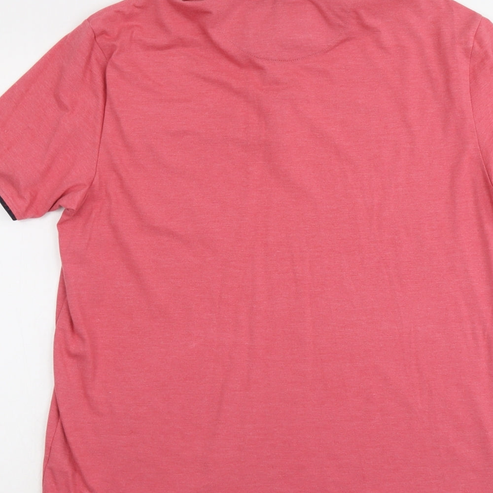 Burton Mens Pink Cotton Polo Size L Collared Button