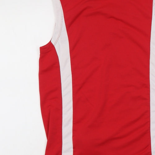 Nike Mens Red Colourblock Polyester Pullover T-Shirt Size S V-Neck Pullover