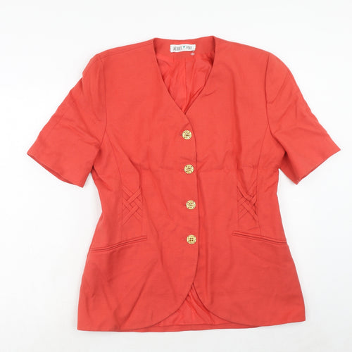 Jacques Vert Womens Orange Polyester Jacket Blazer Size 14