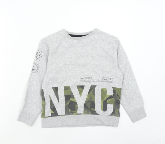 NEXT Boys Grey Cotton Pullover Sweatshirt Size 6 Years Pullover - NYC
