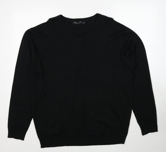 Capsule Mens Black Round Neck Acrylic Pullover Jumper Size XL Long Sleeve