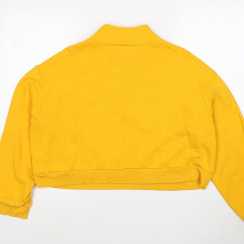Divided by H&M Womens Yellow Cotton Pullover Sweatshirt Size L Pullover - Chase The Rainbow