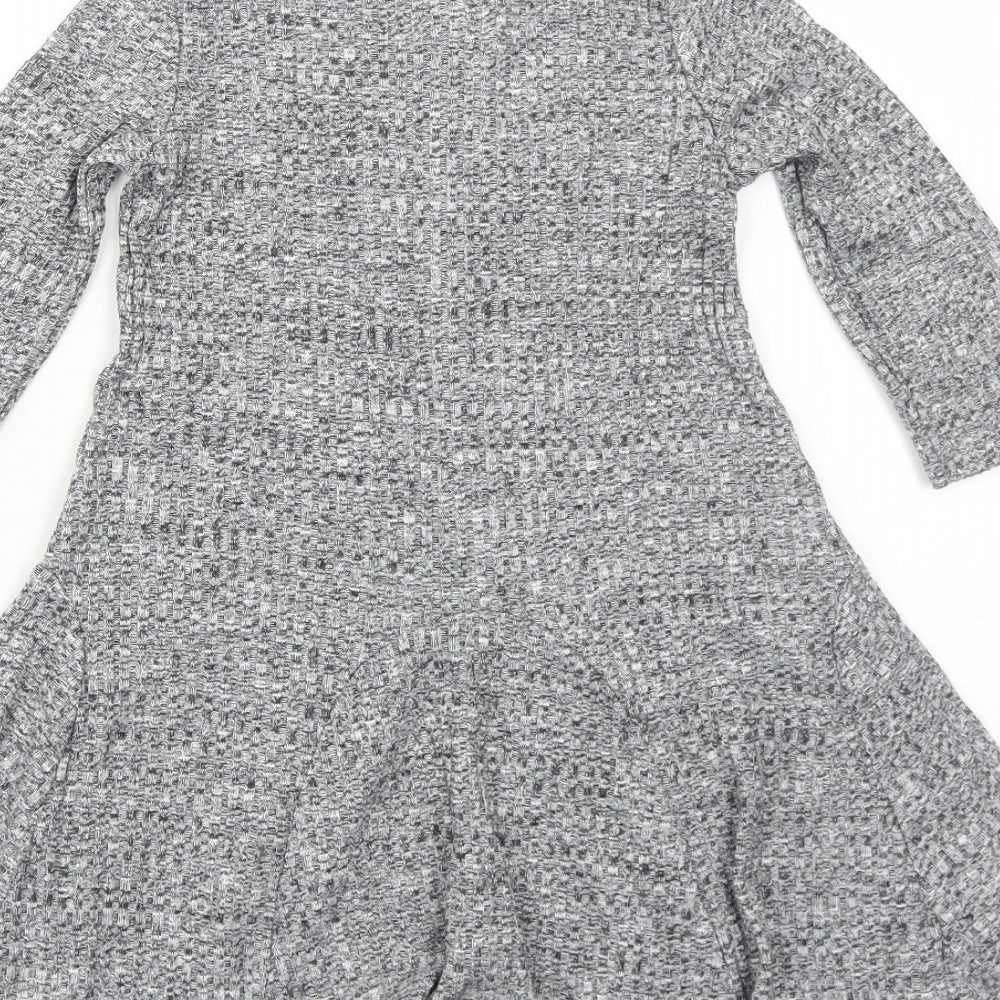 The Children's Place Girls Grey Polyester Fit & Flare Size 5 Years Boat Neck Pullover