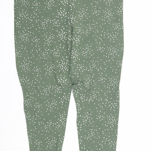 Bonmarché Womens Green Geometric Cotton Chino Leggings Size 12