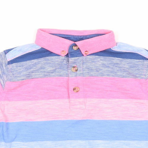 NEXT Boys Multicoloured Colourblock Cotton Basic Polo Size 6 Years Collared Button