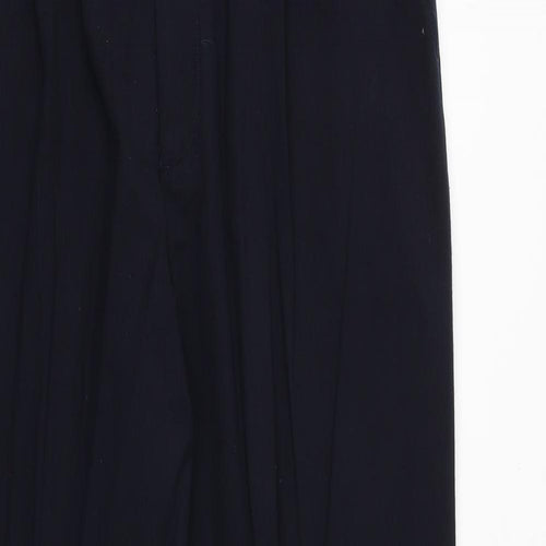 Marks and Spencer Mens Blue Polyester Dress Pants Trousers Size 33 in Regular Zip