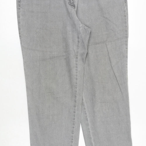 ZERRES Womens Grey Cotton Straight Jeans Size 35 in Regular Zip