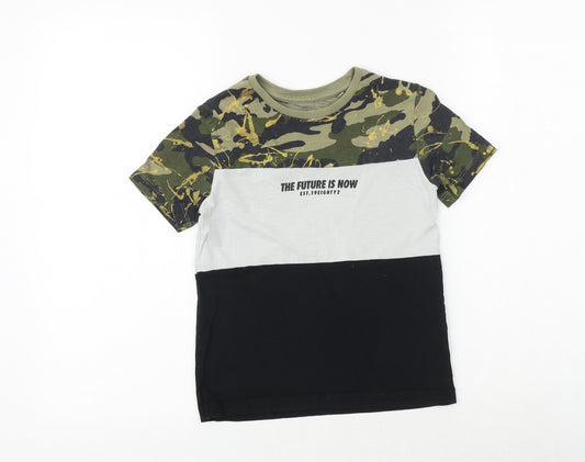 NEXT Boys Multicoloured Camouflage 100% Cotton Pullover T-Shirt Size 6 Years Crew Neck Pullover - The Future is Now