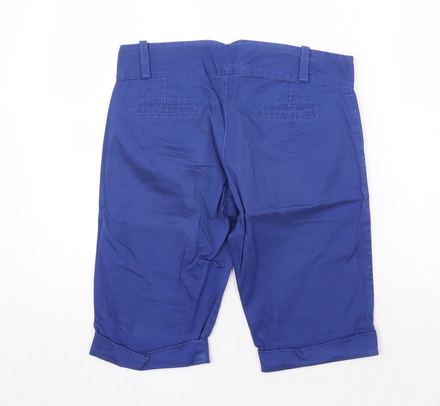 Spy Denim Womens Blue Cotton Chino Shorts Size S Regular Zip