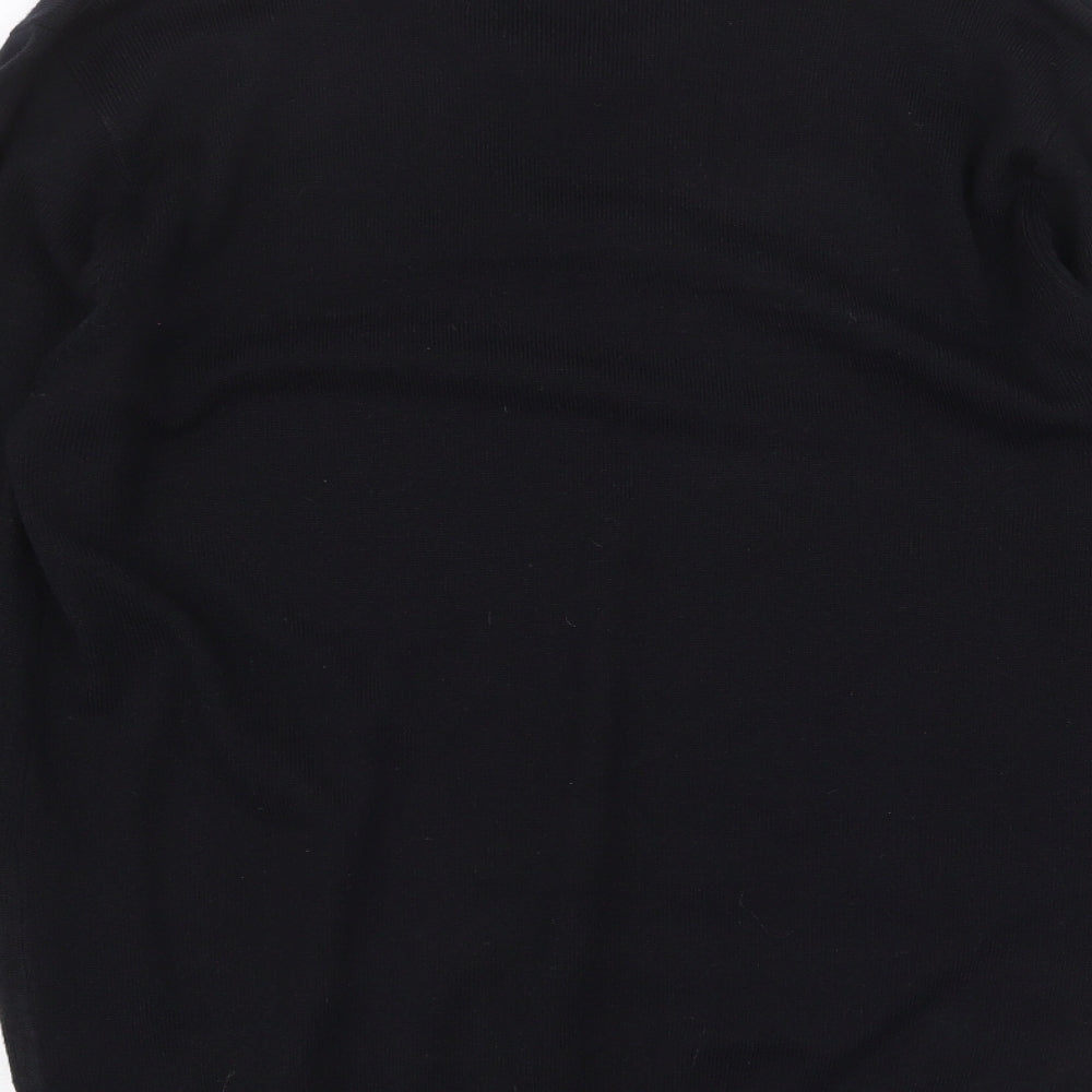 Pierre Cardin Mens Black V-Neck Acrylic Pullover Jumper Size M Long Sleeve