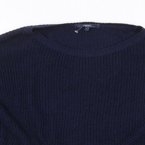 NEXT Mens Blue Round Neck Acrylic Pullover Jumper Size L Long Sleeve