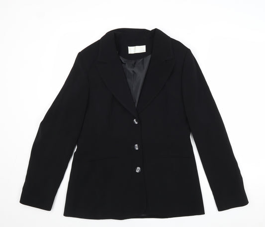 AMARANTO Womens Beige Polyester Jacket Blazer Size 12