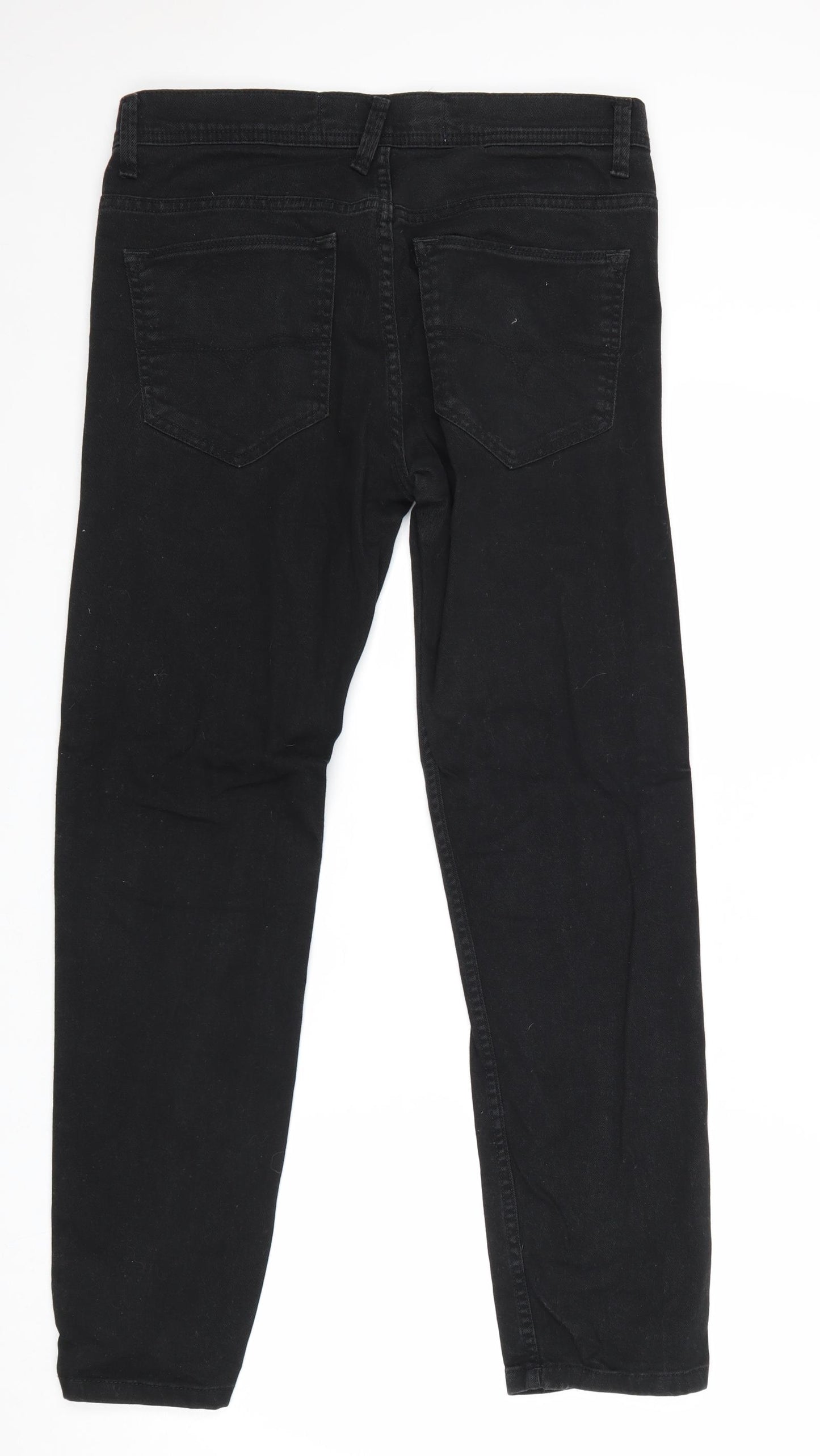 Burton Mens Black Cotton Skinny Jeans Size 32 in Regular Zip
