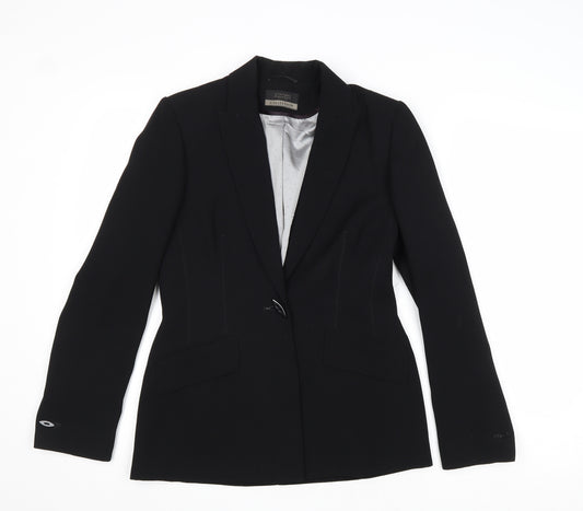 Principles Womens Black Polyester Jacket Blazer Size 8