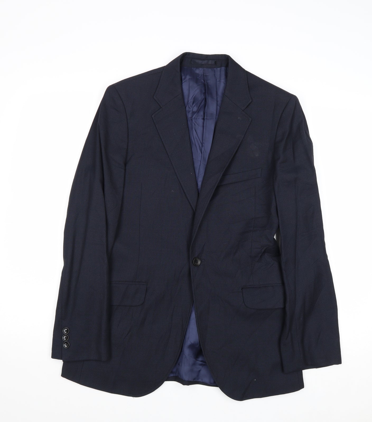 Reiss Mens Blue Wool Jacket Suit Jacket Size 36 Regular