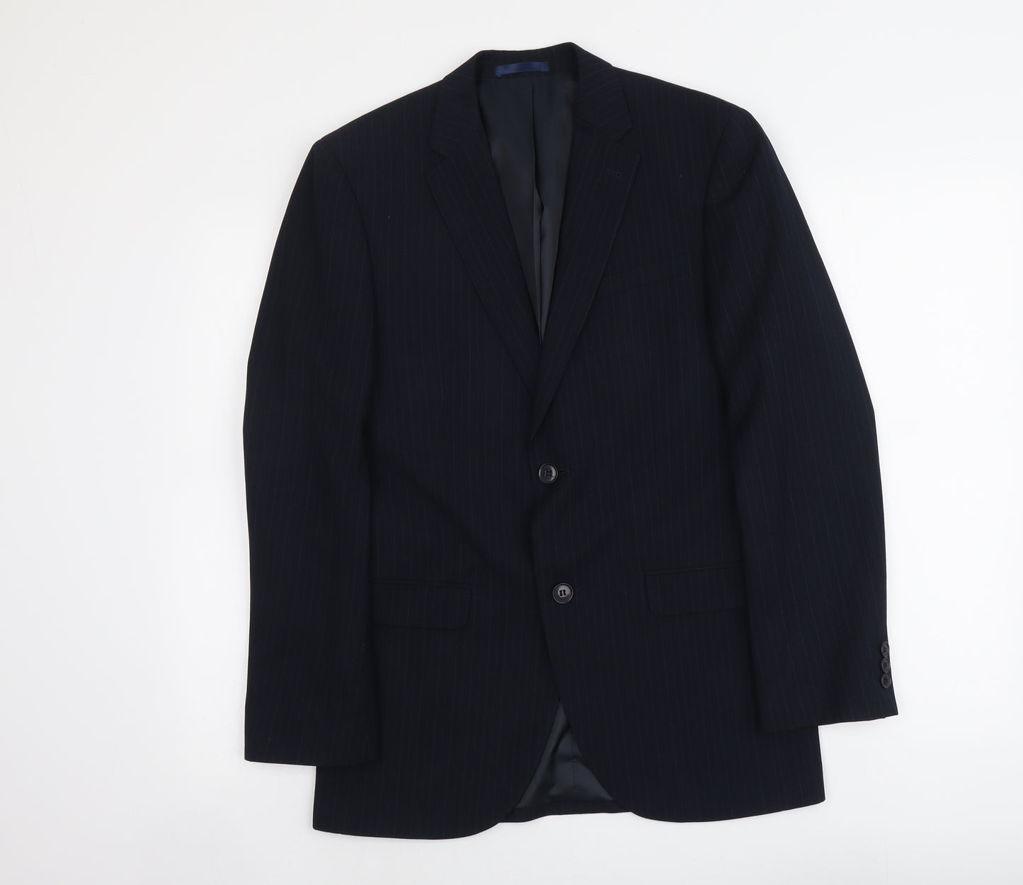 B&W Mens Blue Polyester Jacket Suit Jacket Size S Regular