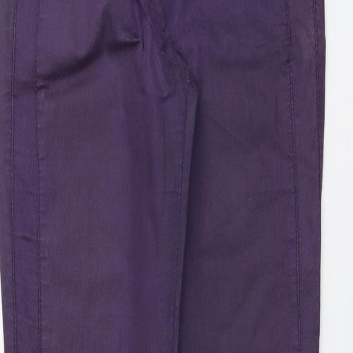 s.Oliver Womens Purple Polyester Trousers Size 30 in L34 in Regular Button