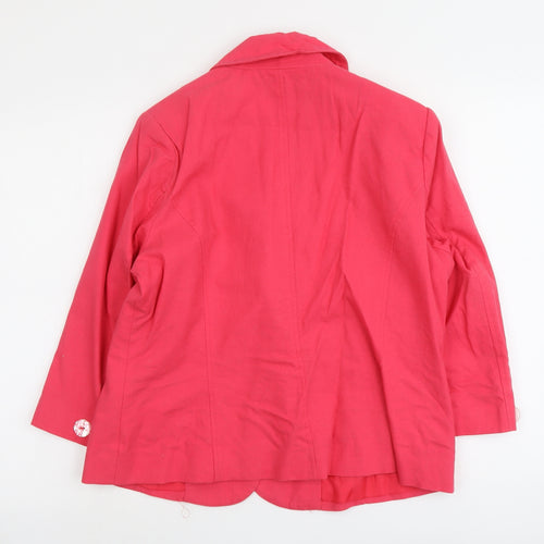 Nightingales Womens Pink Cotton Jacket Blazer Size 16
