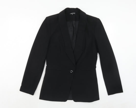 Warehouse Womens Black Polyester Jacket Blazer Size 10