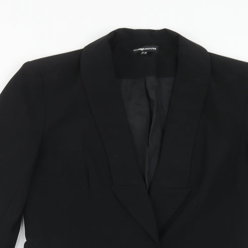 Warehouse Womens Black Polyester Jacket Blazer Size 10