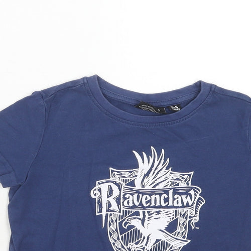 Harry Potter Boys Blue Cotton Pullover T-Shirt Size 5-6 Years Crew Neck Pullover - Harry Potter Ravenclaw
