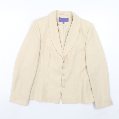 Autonomy Womens Beige Polyester Jacket Blazer Size 10