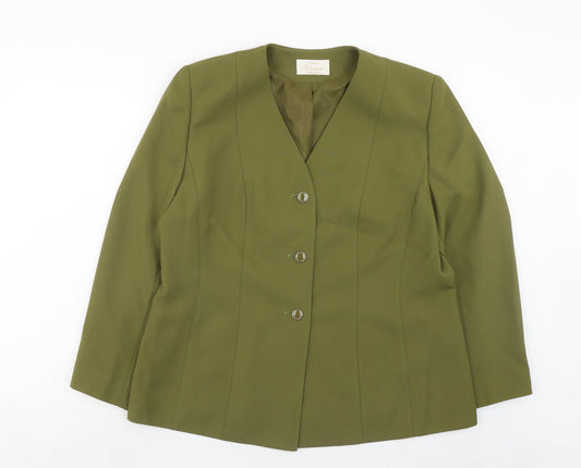 Eastex Womens Green Polyester Jacket Blazer Size 18