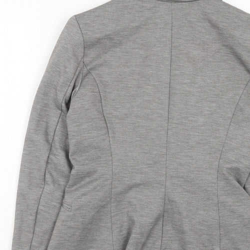 H&M Womens Grey Geometric Polyester Jacket Blazer Size 8