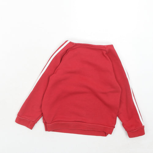 adidas Boys Red Cotton Pullover Sweatshirt Size 3-4 Years Pullover