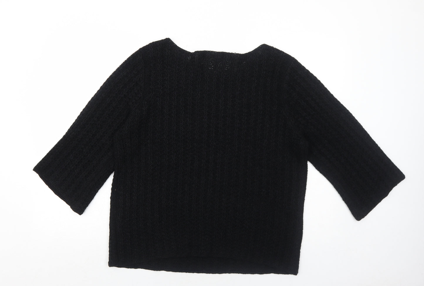 Anonymous Womens Black Round Neck Acrylic Pullover Jumper Size XL