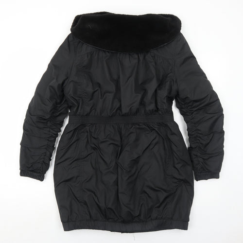 Golddigga Womens Black Rain Coat Coat Size 12 Zip
