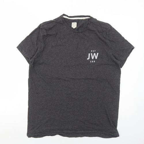 Jack Wills Mens Grey Cotton T-Shirt Size M Crew Neck