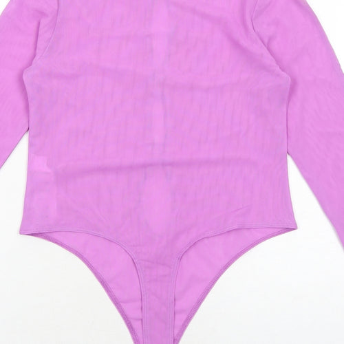 ASOS Womens Purple Polyester Bodysuit One-Piece Size 12 Snap - Cut Out Detail