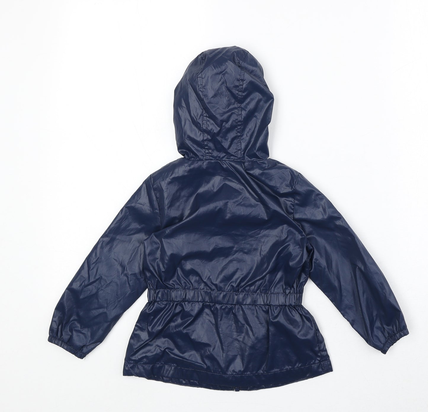United Colors of Benetton Girls Blue Rain Coat Coat Size 2 Years Zip