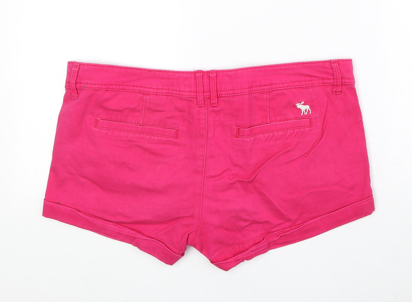 Abercrombie & Fitch Womens Pink Cotton Hot Pants Shorts Size 10 Regular Zip