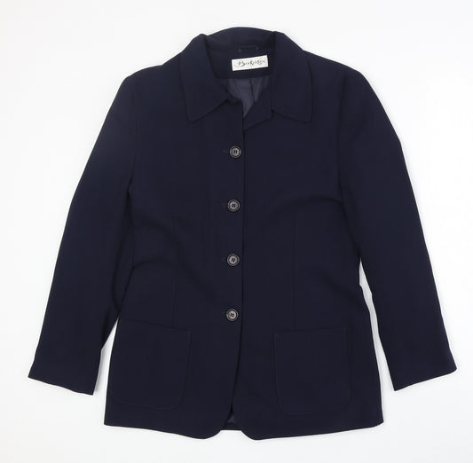 Berkertex Womens Blue Polyester Jacket Blazer Size 12