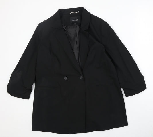 Caspsule Womens Black Polyester Jacket Suit Jacket Size 14