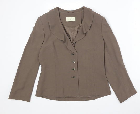 Minuet Womens Brown Polyester Jacket Blazer Size 10