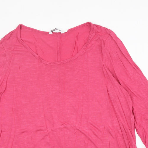 Evans Womens Pink Viscose Basic Blouse Size 20 Round Neck