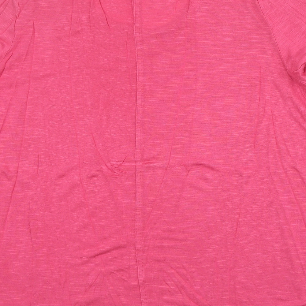 Evans Womens Pink Viscose Basic Blouse Size 20 Round Neck