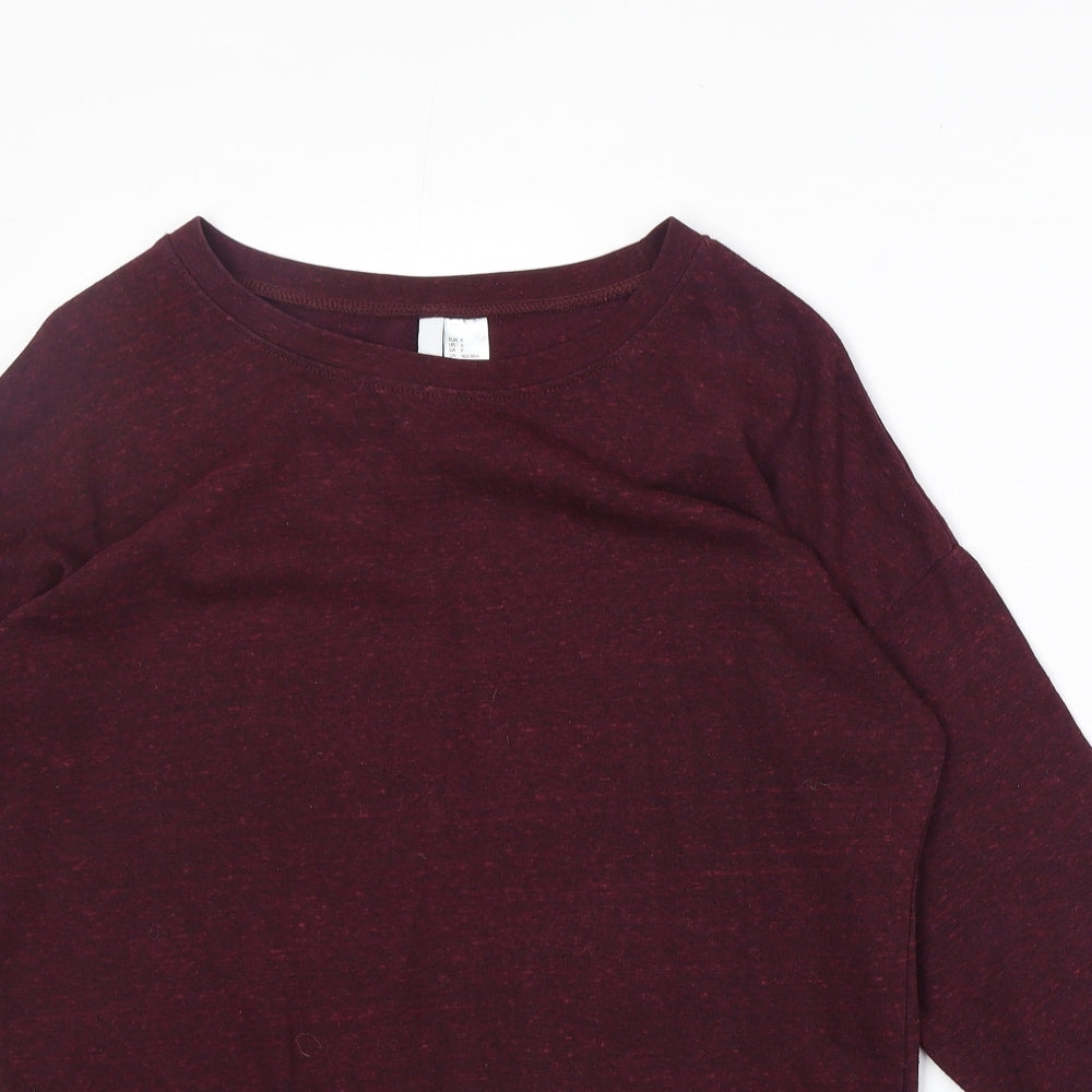 H&M Womens Red Cotton Pullover Sweatshirt Size S Pullover