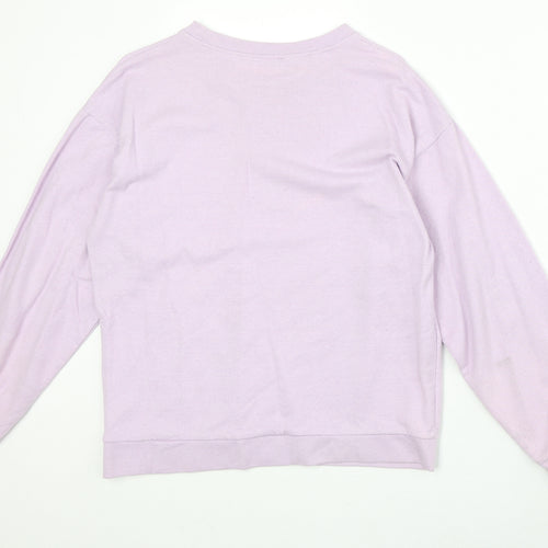I SAW IT FIRST Womens Purple Cotton Pullover Sweatshirt Size S Pullover