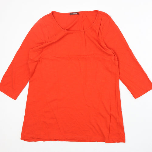 Savoir Womens Red 100% Cotton Basic T-Shirt Size 14 Round Neck
