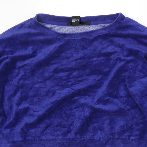 FOREVER 21 Womens Blue Polyester Pullover Sweatshirt Size S Pullover - Cropped