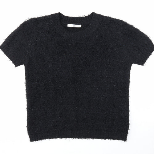 Marks and Spencer Girls Black Round Neck Polyester Pullover Jumper Size 13-14 Years Pullover