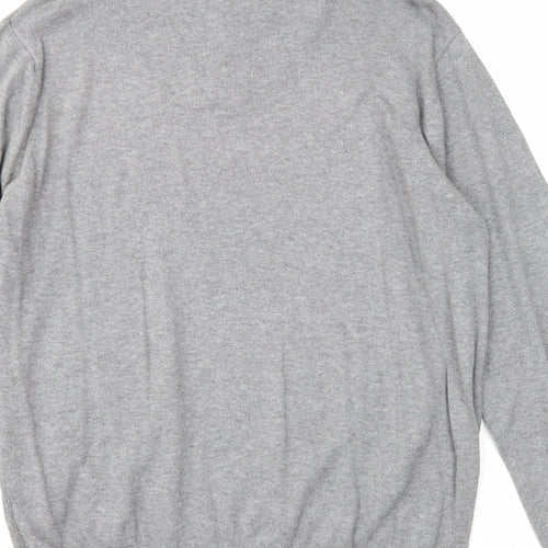 Lee Cooper Mens Grey Collared Cotton Pullover Jumper Size M