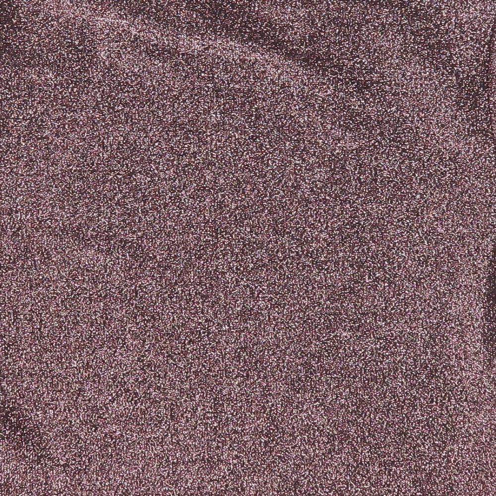 Sparkle & Fade Womens Purple Geometric Viscose Basic T-Shirt Size S Round Neck