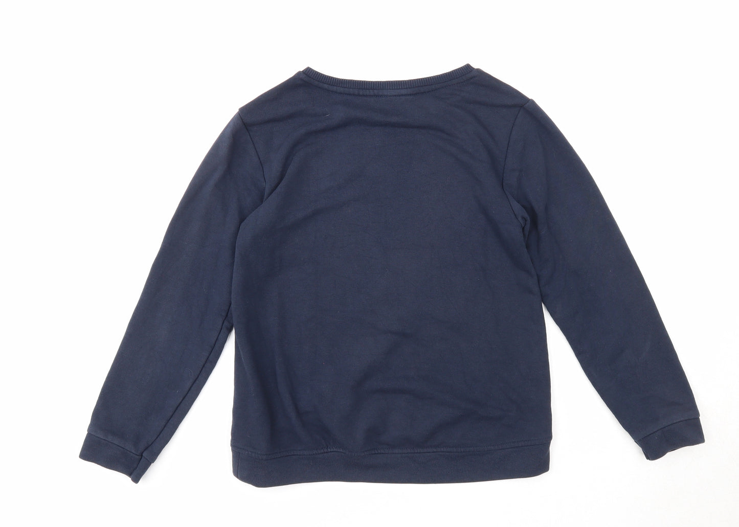 H&M Girls Blue Cotton Pullover Sweatshirt Size 9-10 Years Pullover - Unicorn