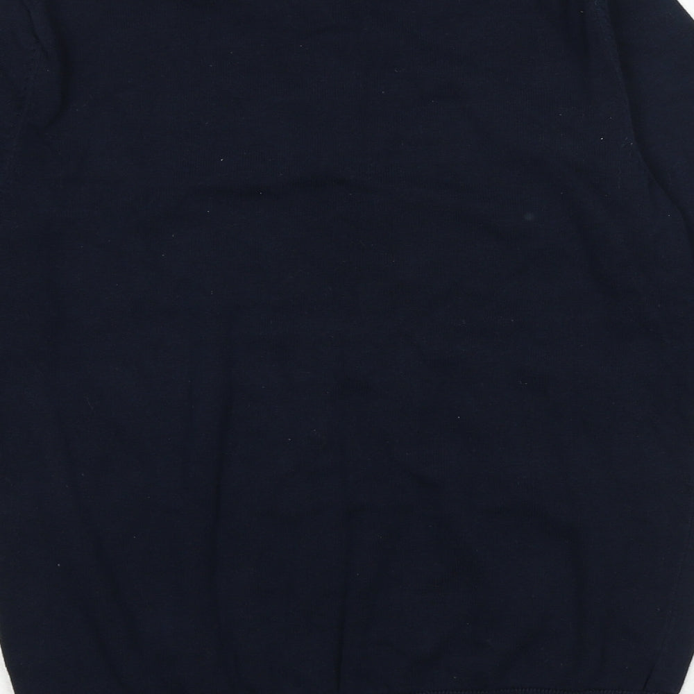 Marks and Spencer Mens Blue Round Neck Cotton Pullover Jumper Size XS Long Sleeve - Ding Dong