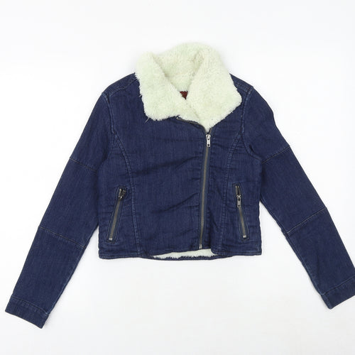 7 For All Mankind Girls Blue Jacket Size M Zip